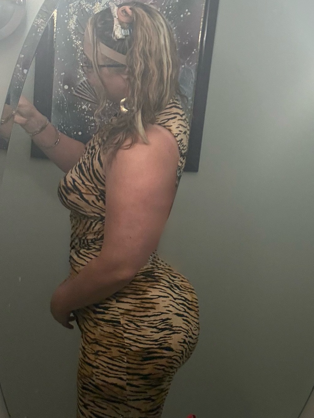 Sexy Tiger-Print Wrap Dress - Gold/Black fits XL